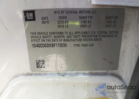 2011 Buick Lacrosse Cxl from USA, damaged, VIN 1G4GC5GDXBF172639